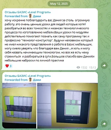 Отзыв ученика о программе «Базис Мебельщик»: Дами