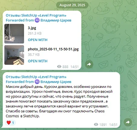 Отзыв ученика о программе «SketchUp»: Владимир Царев